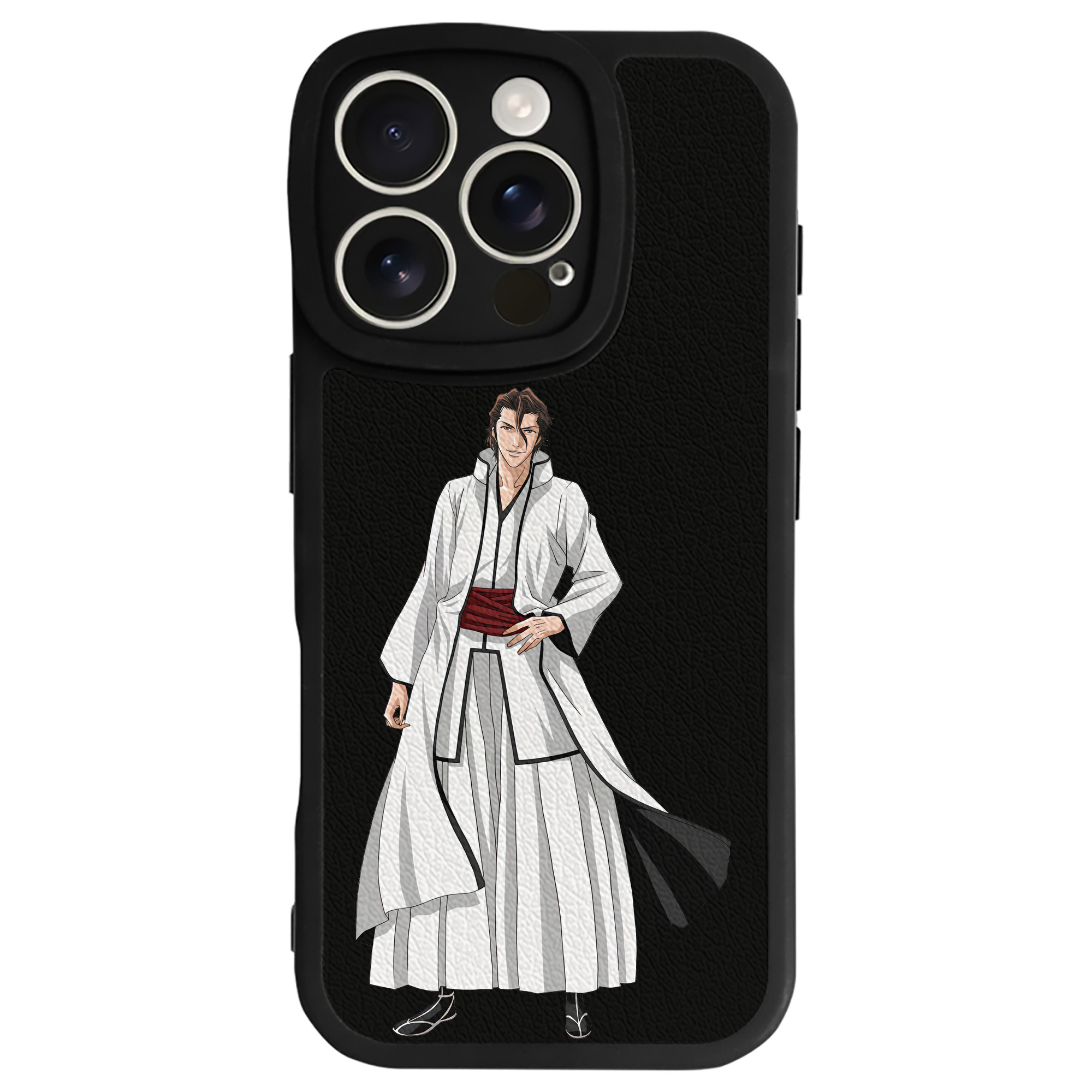 （画像用） ブリーチ 藍染 惣右介（あいぜん そうすけ） BLEACH Aizen Sousuke 【iPhone 16シリーズ対応】シリコンスマホケース（レザー調） 材質：シリコン